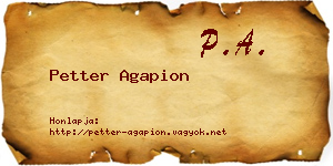 Petter Agapion névjegykártya